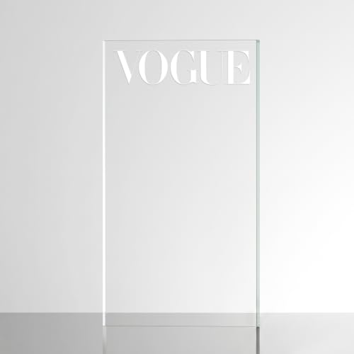 Image of Sticker for Glass & Mirrors| Minimal Vinyl Decal for Bedroom Bathroom & Cafe | Self-Adhesive Waterproof Quote Mirror Sticker | Aesthetic Decals (Vogue, Small, Matt White)
