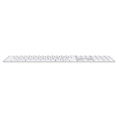 Image of Apple Magic Keyboard with Touch ID and Numeric Keypad: Wireless, Bluetooth, Rechargeable. Works with Mac Computers with Apple Silicon; Ukrainian - White Keys
