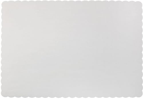 Paper Placemats - Disposable - Scalloped Edge (100, White)
