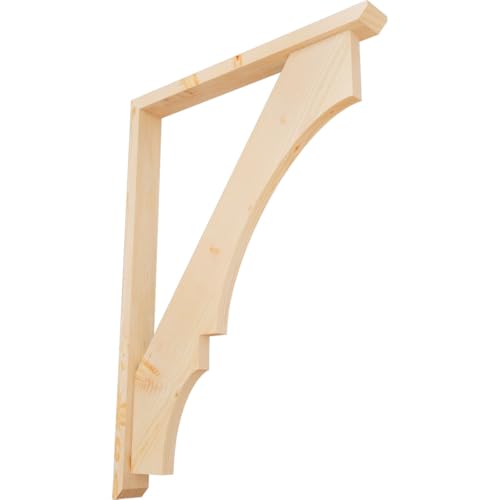 3 1/2"W x 32"D x 44"H Balboa Slat Smooth Bracket w/Offset Brace, Douglas Fir