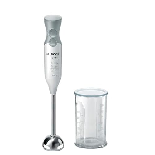 Bosch MSM66110 ErgoMixx Mixeur-Plongeant – Mixeur à main 600 W- Système anti-éclaboussures – Poignée ergonomique, Blanc