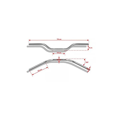MANUBRIO RACING 22 PIEGA BASSA BARRACUDA MOTO UNIVERSALE ERGAL ALLEGGERITO COLORE ROSSO