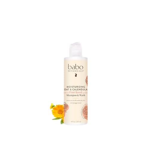 Babo Botanicals Oatmilk Calendula Moisturizing Baby Shampoo and Wash, 8 Ounce