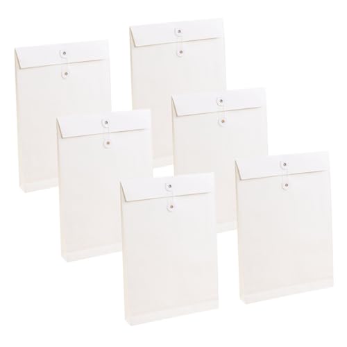 STOBAZA 6個 白色方底档案袋 書類整理用衣類収納バッグ 大容量書類キャリアビジネスファイルホルダー オフィス用収納ケース通勤 出張対応