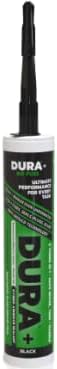 DURA+ All-In-One Hybrid Polymer Adhesive and Sealant: Waterproof, Extreme High Bond Strength, Replaces Silicone, Long-Lasting & Anti-Mould, Superior For Sanitaryware (290ml - Black)