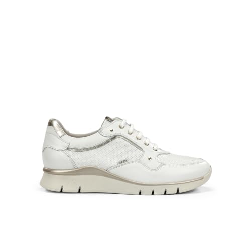 Fluchos F2175 Habana Blanco, zapatillas de piel para mujer que buscan alivio y transpiración