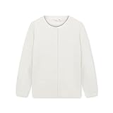 CUNYI Girl's Crewneck Lightweight Button-up Cardigan Cotton Knit Sweater Casual Cute Outerwear, Ivory, 120