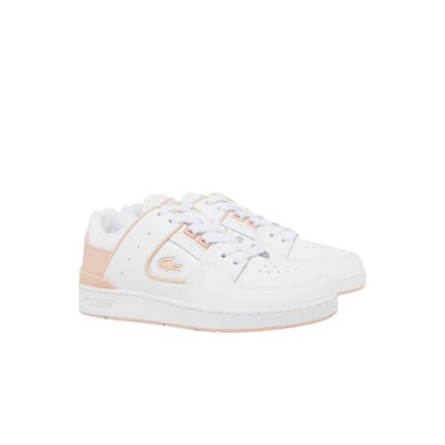 Lacoste Women's Court Cage Sneaker, White/Light Pink, 8.5