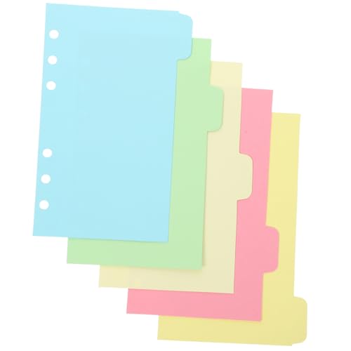 AGFELO 10枚 インデックス仕切り紙 書類割対応バインダー用タブ付き 速読類用ノートブック仕切り