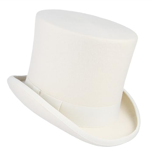 Chapeau de magicien blanc S à bord court : la solution pour un déguisement ajusté