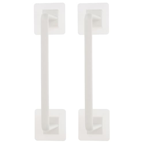 FOMIYES 2 Pcs Self-Adhesive Wall Hanging Towel Bars Bathroom Towel Rack 40cm White Tool-Free Wall Mounted for Shower and Toilet