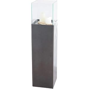VIVANNO Windlicht-Säule 100 cm Kerzenständer – Deko Laterne Beton-Optik