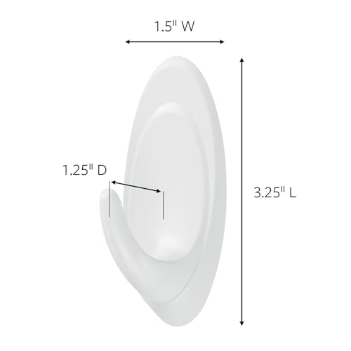 image for Command White Terrace Hooks, 2 Hooks with 4 Command strips, Holds up t