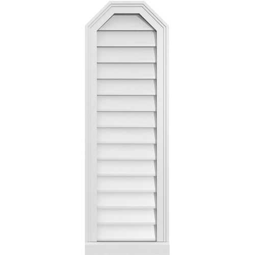 Ekena Millwork GVPOT14X4203SN Octagonal Top Surface Mount PVC Gable Vent, Factory Primed White