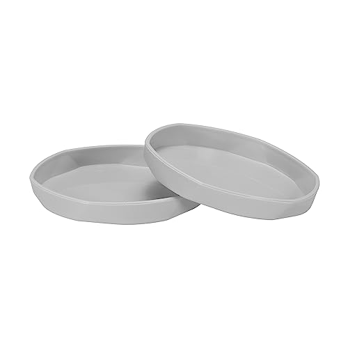PATIKIL Plant Pot Saucers 4.3 Inch, 5 Pack Plastic Hexagonal Round Flower Drip Tray for Indoor Outdoor Gray