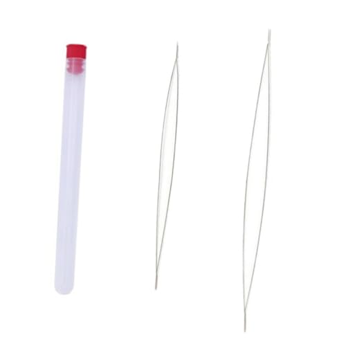 Beatifufu Big Eye Beading Needles 10pcs Set Needle Threader Storage Bottle for Jewelry Making DIY