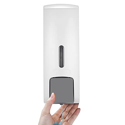 CalmGeek Dispensador de jabón montado en la pared, sin taladrar, dispensador de champú de 300 ml, botella individual, caja de champú, baño, baño, lavado de manos, champú líquido, máquina de gel de