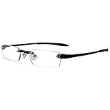 Visualites 7 Black 2.50 Half Eye Rimless Lightweight Reading Glasses for Men and Woman