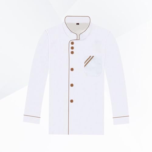 Chaqueta de chef de algodón blanco unisex de manga larga para cocina 7
