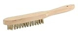 Messingbürste mit Holzgriff, ideal für Holzbearbeitung und Endbearbeitung auf Holzoberflächen.