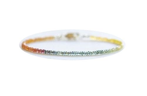 Bracelet saphir perles 2.5mm en argent sterling finLKBEADS