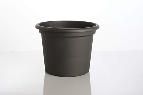 Alfresco Home 600-1980-62 19.5" Resin Geo Planter with drainhole-Anthracite Pottery