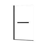 Marwell Parete pieghevole per vasca da bagno Black Touch, 120 x 70 cm, colore oro, per vasca da bagno con vetro di sicurezza monolastra da 4 mm, con portasciugamani, telaio in alluminio di alta