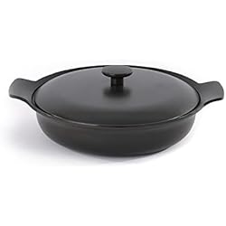 Cazuelas Berghoff BergHOFF Ron de Hierro Fundido esmaltado Cubierto Cacerola Ovalada, Color Negro, 28 cm, 3,3 L
