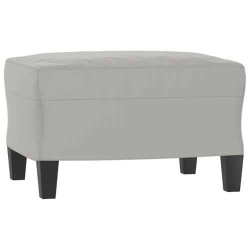 vidaXL Sofagarnitur 4-TLG., Sessel Couch mit Kissen Fußhocker, Sofa Wohnzimmersofa mit Armlehnen, Couchgarnitur Designsofa Sitzmöbel Polstermöbel, Hellgrau Mikrofasergewebe – Bild 7