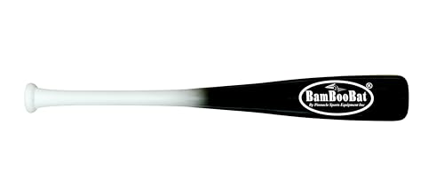 BAMBOOBAT by Pinnacle Sports Equipment INC. Adult Baseball/Softball 18' (21') One Hand Training Bat, White Handle/Black Barrel, 21'