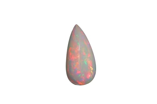Opale éthiopienne blanche naturelle de 7.53 Cts taillée en poire pour haute joaillerie