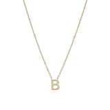 Fwlisesa Initial Necklaces for Women, Dainty Gold Letter Necklace 14k Gold Plated Personalized Tiny Initial Pendant Necklace Monogram Cute Letter Name Choker Necklaces for Women Simple Jewelry