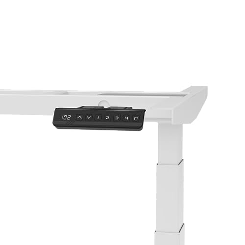 Image of ErgoYou Premium Electric Height Adjustable Table - Heavy Duty - Dual Motor 3 Stage - 150 Kgs Max Weight Capacity - E3A Series - Ergonomic Sit Stand Desk - White Steel Frame
