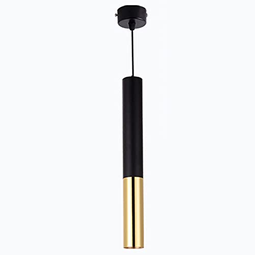 Lámpara colgante de aluminio estilo europeo con foco minimalista dorado y negro 2