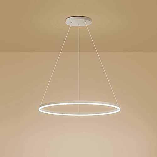 Lámpara circular moderna con altura ajustable y luz LED blanco neutro de 50W para comedor