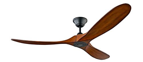 Generation Lighting 3Mavr70Bkkoa | Custom Maverick Ii Energy Star 70" Ceiling Fan With Hand Remote Control, 3 Balsa Wood Blades, Matte Black Housing With Koa Carved Wood Blades #TOP25