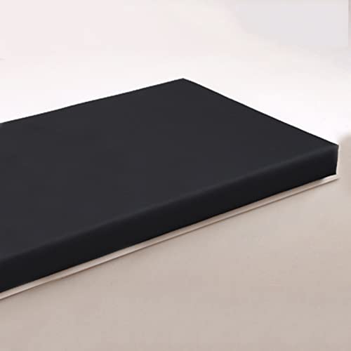 JABGF Rectangle Long Bench Cushion for Indoor Outdoor, Waterproof Non-Slip Chair Seat Cushion Removable Garden Swing Seat Pad, Soft Foam Bay Window Cushion (47x15x2inch,Black)