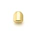 Couture Jewelers- Solid Gold Plated Grillz Single Front Top or Bottom Mouth Tooth Cap, Hip Hop Plain Teeth Bling Slug for Women and Men