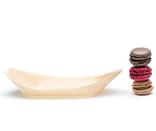 Plantvibes ® 50 x Snackschalen Natur 22cm | 100% kompostierbar & nachhaltig | aus FSC zertifiziertem Holz | edel & dekorativ | Bio Einweg-Geschirr | Einwegschalen perfekt für Finger-Food Cover