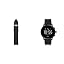 Black Silicone + Leather Band