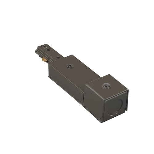 Image of WAC Lighting H Track 120V Live End Conduit, NM /NMC or BX Wire to Power Track from Electric Box for H Style 3-Wire Track Systems in Dark Bronze