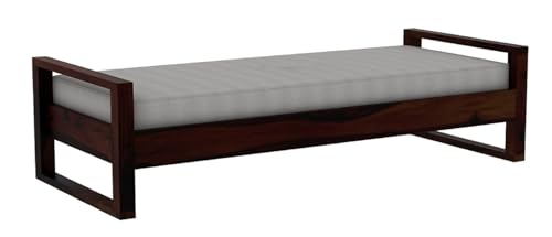 Image of CRAFT D ARTS Solid Sheesham Wooden Diwan Bed for Living Room & Bed Room Furniture | Wooden Diwan /Single Bed | (Walnut Finish)