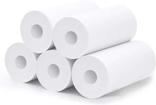 CHRERNA 5 rollos de papel de impresión para cámaras infantiles, papel térmico de impresión instantánea, papel de recambio para cámaras infantiles (4'“ x 2,2”')