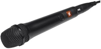 JBL PBM100 Wired Dynamic Vocal Microphone with 6.3 to 3.5 mm Plug-In Adapter Cable and Cardioid Polar Pattern, Black
