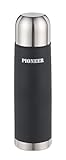 Pioneer Termo metálico, Acero Inoxidable, Negro, 1000ml / 1L