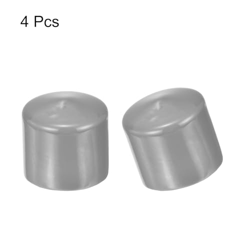 Image of uxcell 4pcs Rubber End Caps 52mm ID Vinyl Round End Cap Cover Screw Thread Protectors Light Gray, 40mm Height