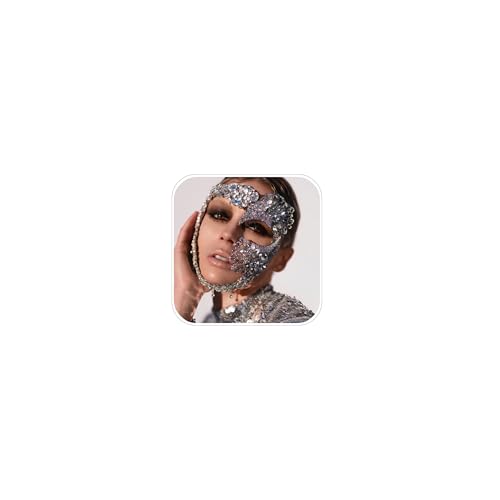 STONEFANS Masquerade Mask for Women,Silver Rhinestone Mardi Gras Mask Masquerade for Party Prom Accessories Halloween Costume by STONEFANS - Used condition - US$28.05