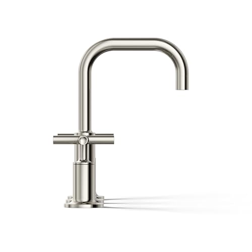 KOHLER K-14406-3-SN Purist® Widespread Bathroom Sink Faucet, Bathroom Faucets, 3-Hole with Low Cross Handles, 1.2 GPM, Vibrant Polished Nickel - image 9