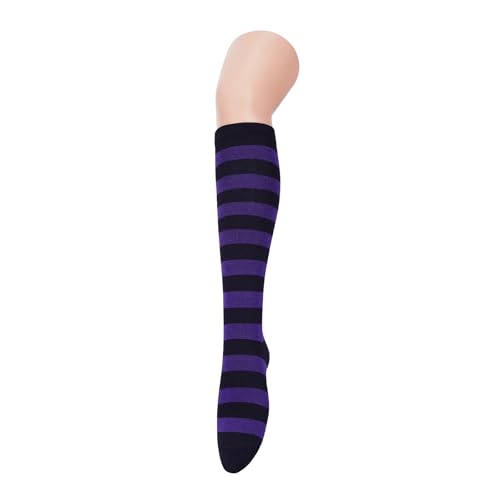 Image of Zando Striped Knee High Socks for Women Athletic Running Long Tube Socks Casual Knee High Stockings