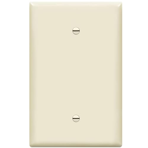 Image of ENERLITES Oversized Blank Wall Plate Cover, 1-Gang, 1 Pack, Light Almond